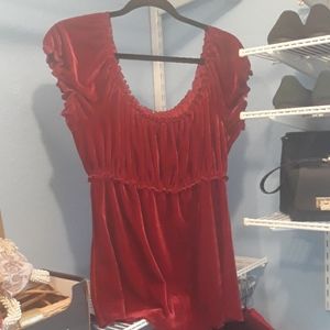 Velvet peasant top